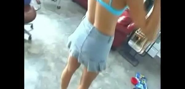 Who is this hot sexy blonde undressing girl please 